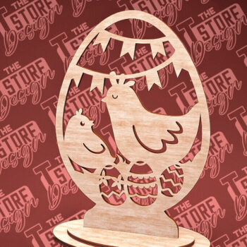 Intra απο ξύλο plywood 3mm-4mm πάχος – Στολίδια με όρθια πασχαλινά αυγά | Αρχείο CNC Δίασταση  20x20 cm INTRAFABR-88218405 - Image 1