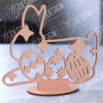 Intra απο ξύλο plywood 3mm-4mm πάχος – Στολίδια με όρθια πασχαλινά αυγά | Αρχείο CNC Δίασταση  20x20 cm INTRAFABR-88135858 - Image 1