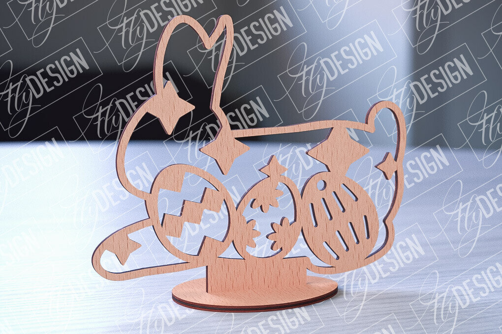 Intra απο ξύλο plywood 3mm-4mm πάχος – Στολίδια με όρθια πασχαλινά αυγά | Αρχείο CNC Δίασταση  20x20 cm INTRAFABR-88135858