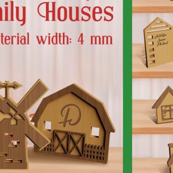 Intra απο ξύλο plywood 3mm-4mm πάχος – Μόνιμη δέσμη οικογενειακού σπιτιού Κόψιμο με λέιζερ Δίασταση  20x20 cm INTRAFABR-80963138 - Image 1