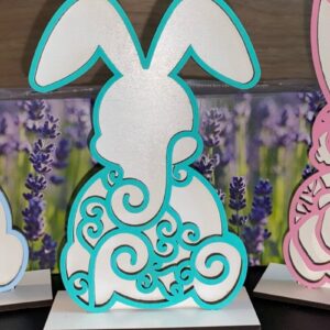 Intra απο ξύλο plywood 3mm-4mm πάχος – Πακέτο Standing Floral Bunnies με 3 Δίασταση  20x20 cm INTRAFABR-27183878
