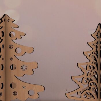 Intra απο ξύλο plywood 3mm-4mm πάχος – Χριστουγεννιάτικο χριστουγεννιάτικο ντεκόρ Standing Noel Trees Δίασταση  20x20 cm INTRAFABR-43560906 - Image 1