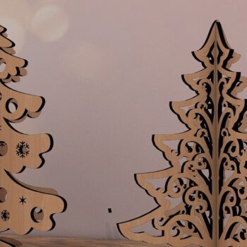 Intra απο ξύλο plywood 3mm-4mm πάχος – Χριστουγεννιάτικο χριστουγεννιάτικο ντεκόρ Standing Noel Trees Δίασταση  20x20 cm INTRAFABR-43560906 - Image 2