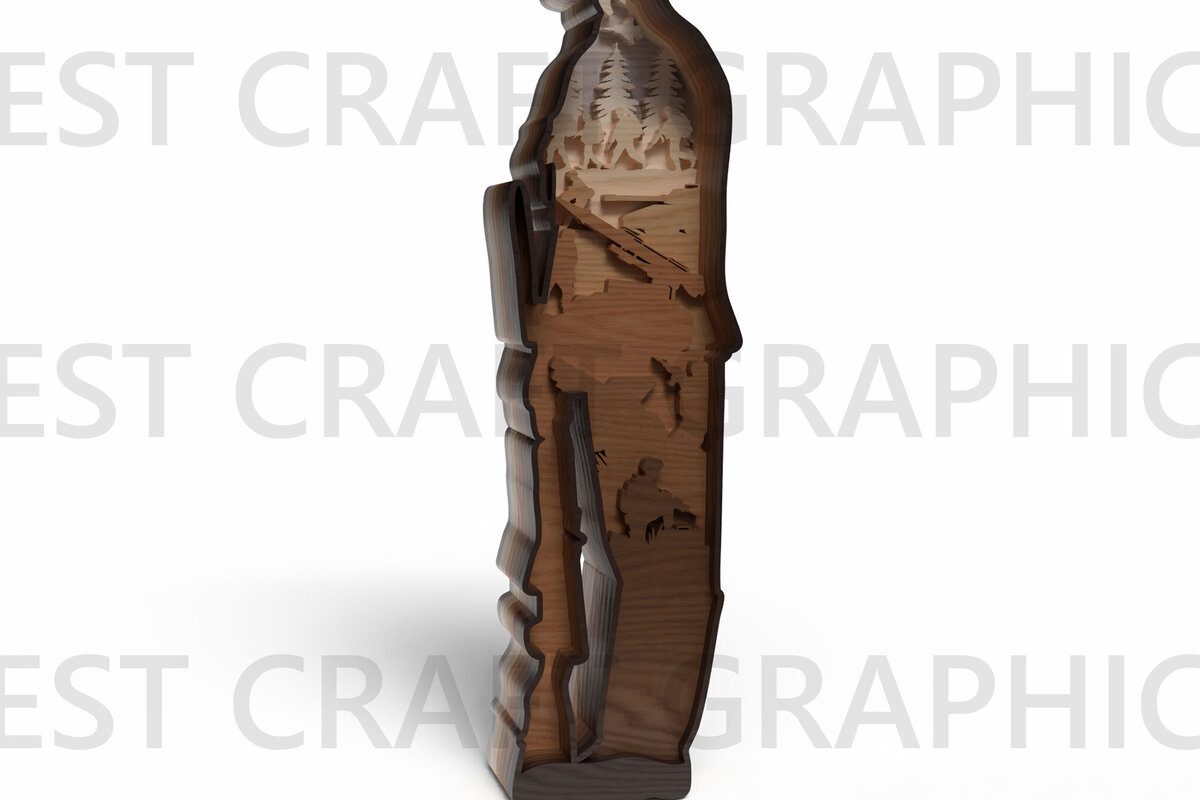 Intra απο ξύλο plywood 3mm-4mm πάχος – Standing Soldier Layered Δίασταση  20x20 cm INTRAFABR-122147001