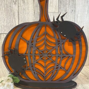 Intra απο ξύλο plywood 3mm-4mm πάχος – Standing Spooky Pumpkin Duo Laser Δίασταση  20x20 cm INTRAFABR-35110400 - Image 3