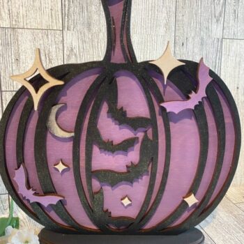 Intra απο ξύλο plywood 3mm-4mm πάχος – Standing Spooky Pumpkin Duo Laser Δίασταση  20x20 cm INTRAFABR-35110400 - Image 4