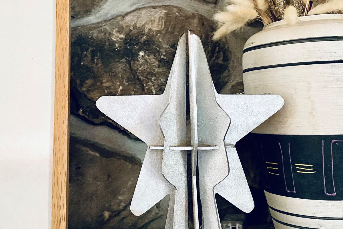 Intra απο ξύλο plywood 3mm-4mm πάχος – Κοπή με λέιζερ Standing Star Δίασταση  20x20 cm INTRAFABR-36872264