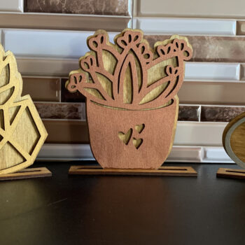 Intra απο ξύλο plywood 3mm-4mm πάχος – Standing Succulent Laser File Δίασταση  20x20 cm INTRAFABR-19726189 - Image 3