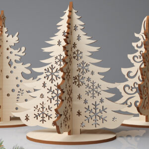 Intra απο ξύλο plywood 3mm-4mm πάχος – Δέσμη λέιζερ Standing Trees Δίασταση  20x20 cm INTRAFABR-80292344