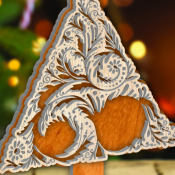 Intra απο ξύλο plywood 3mm-4mm πάχος – Όρθιο Ξύλινο Χριστουγεννιάτικο Δέντρο 6 Δίασταση  20x20 cm INTRAFABR-107559580 - Image 2