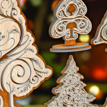 Intra απο ξύλο plywood 3mm-4mm πάχος – Μόνιμη ξύλινη δέσμη χριστουγεννιάτικων δέντρων Δίασταση  20x20 cm INTRAFABR-107559626 - Image 2