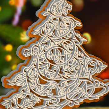 Intra απο ξύλο plywood 3mm-4mm πάχος – Μόνιμη ξύλινη δέσμη χριστουγεννιάτικων δέντρων Δίασταση  20x20 cm INTRAFABR-107559626 - Image 4