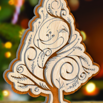 Intra απο ξύλο plywood 3mm-4mm πάχος – Μόνιμη ξύλινη δέσμη χριστουγεννιάτικων δέντρων Δίασταση  20x20 cm INTRAFABR-107559626 - Image 7