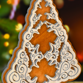 Intra απο ξύλο plywood 3mm-4mm πάχος – Όρθιο Ξύλινο Χριστουγεννιάτικο Δέντρο Δίασταση 20x20 cm INTRAFABR-107559495 - Image 2