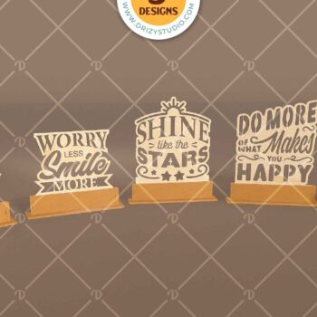 Intra απο ξύλο plywood 3mm-4mm πάχος – Σετ οθόνης Standing Word των 5 Δίασταση  20x20 cm INTRAFABR-120010028 - Image 1