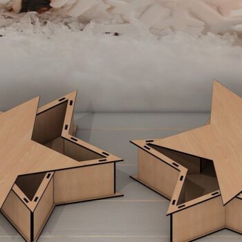 Intra απο ξύλο plywood 3mm-4mm πάχος – Star Box Files / Glowforge Δίασταση  20x20 cm INTRAFABR-43561195 - Image 2