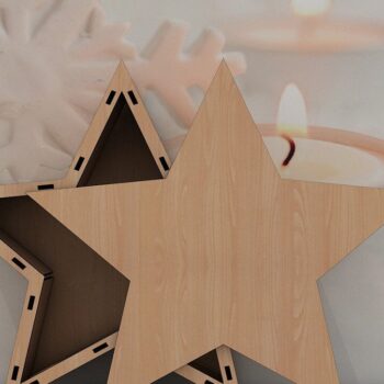 Intra απο ξύλο plywood 3mm-4mm πάχος – Star Box Files / Glowforge Δίασταση  20x20 cm INTRAFABR-43561195 - Image 3