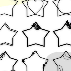 Intra απο ξύλο plywood 3mm-4mm πάχος – Star Cake Topper Frame, Space Frame Δίασταση  45x45 cm INTRAFABR-99992777