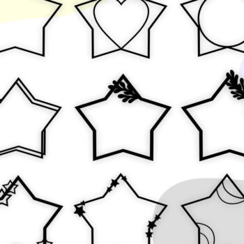 Intra απο ξύλο plywood 3mm-4mm πάχος – Star Cake Topper Frame, Space Frame Δίασταση  45x45 cm INTRAFABR-99992777 - Image 1