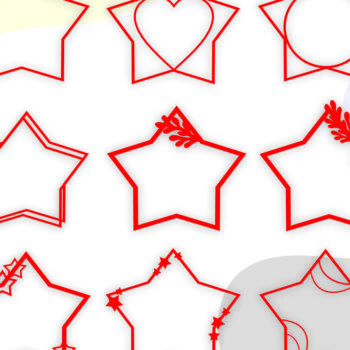 Intra απο ξύλο plywood 3mm-4mm πάχος – Star Cake Topper Frame, Space Frame Δίασταση  45x45 cm INTRAFABR-99992777 - Image 3