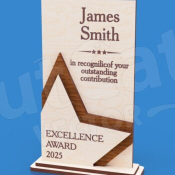 Intra απο ξύλο plywood 3mm-4mm πάχος – Αρχεία προτύπου τρόπαιο αποκοπής αστεριών Δίασταση  20x20 cm INTRAFABR-123677688 - Image 2