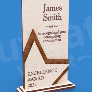 Intra απο ξύλο plywood 3mm-4mm πάχος – Αρχεία προτύπου τρόπαιο αποκοπής αστεριών Δίασταση  20x20 cm INTRAFABR-123677688 - Image 4