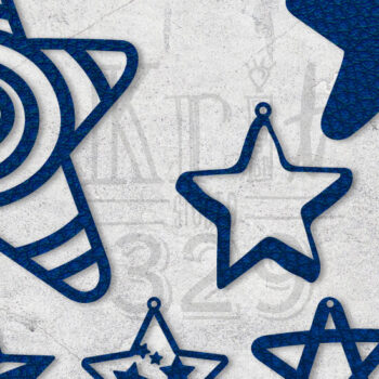 Intra απο ξύλο plywood 3mm-4mm πάχος – Πρότυπο λέιζερ σκουλαρίκι αστεριών Δίασταση  5x5 cm INTRAFABR-8683224 - Image 1