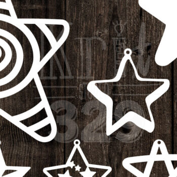 Intra απο ξύλο plywood 3mm-4mm πάχος – Πρότυπο λέιζερ σκουλαρίκι αστεριών Δίασταση  5x5 cm INTRAFABR-8683224 - Image 2