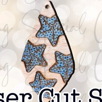 Intra απο ξύλο plywood 3mm-4mm πάχος – Σκουλαρίκια Star Fish Tear Drop Δίασταση  5x5 cm INTRAFABR-93907835 - Image 1