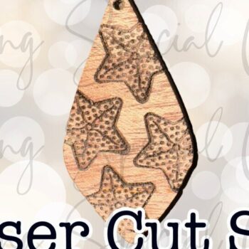 Intra απο ξύλο plywood 3mm-4mm πάχος – Σκουλαρίκια Star Fish Tear Drop Δίασταση  5x5 cm INTRAFABR-93907835 - Image 2