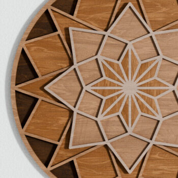 Intra απο ξύλο plywood 3mm-4mm πάχος – Αστέρια Γεωμετρία Διακόσμηση 3D Layered Δίασταση  20x20 cm INTRAFABR-95975178 - Image 1