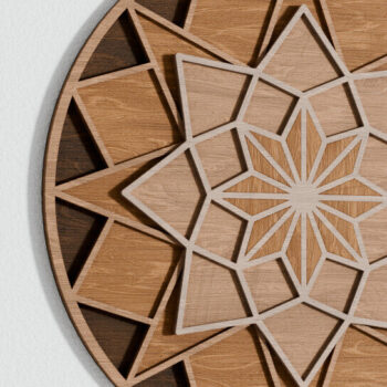 Intra απο ξύλο plywood 3mm-4mm πάχος – Αστέρια Γεωμετρία Διακόσμηση 3D Layered Δίασταση  20x20 cm INTRAFABR-95975178 - Image 2