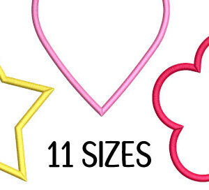 Intra απο ξύλο plywood 3mm-4mm πάχος – Απλικέ Star Heart Flower Satin Stitch Δίασταση  20x20 cm INTRAFABR-124964428