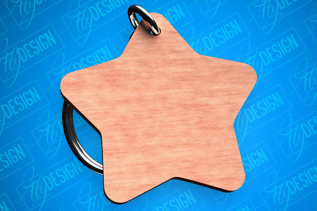 Intra απο ξύλο plywood 3mm-4mm πάχος – Star Keychain Shapes Δίασταση  5x5 cm INTRAFABR-82325563