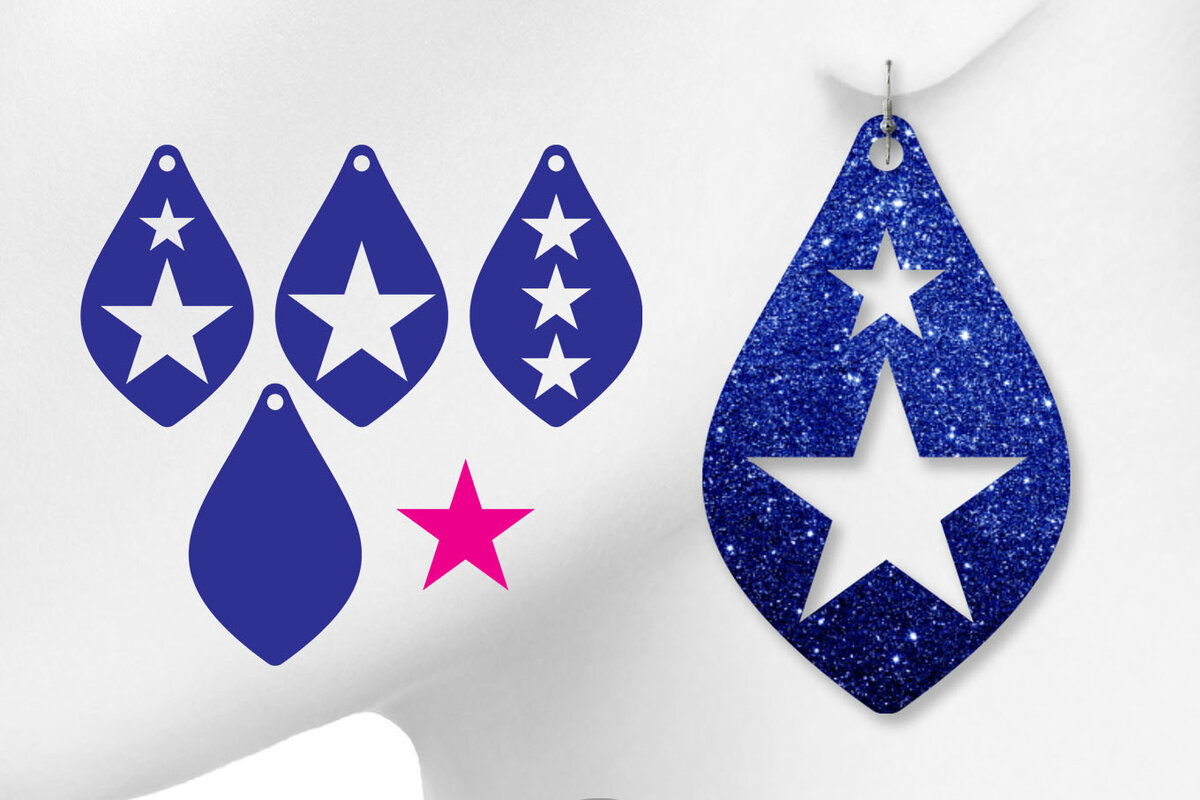 Intra απο ξύλο plywood 3mm-4mm πάχος – Δερμάτινα Σκουλαρίκια Star Δίασταση  5x5 cm INTRAFABR-9797182