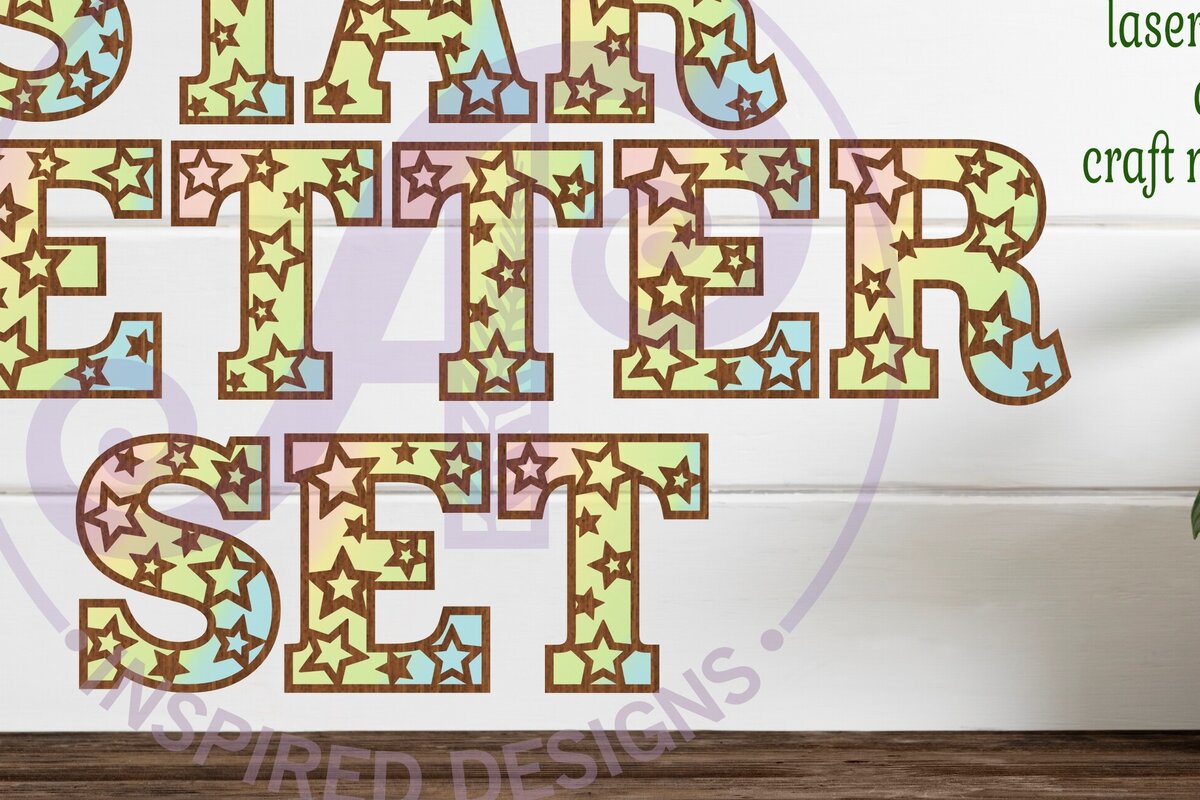 Intra απο ξύλο plywood 3mm-4mm πάχος – Σετ αλφαβητάρι αστεριών X 41 Δίασταση  20x20 cm INTRAFABR-95684638