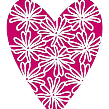 Intra απο ξύλο plywood 3mm-4mm πάχος – Star Magnolia Flower Heart Card Cut Δίασταση  20x20 cm INTRAFABR-12224979 - Image 1