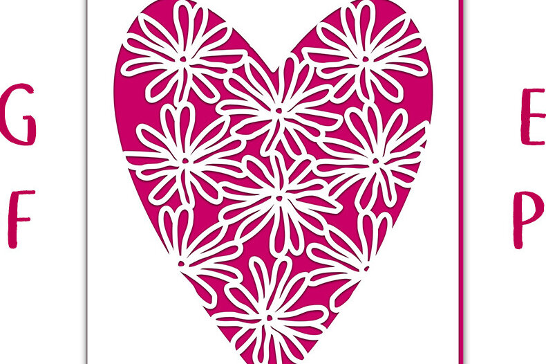 Intra απο ξύλο plywood 3mm-4mm πάχος – Star Magnolia Flower Heart Card Cut Δίασταση  20x20 cm INTRAFABR-12224979