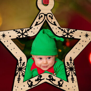 Intra απο ξύλο plywood 3mm-4mm πάχος – Star My First Christmas Baby Picture Δίασταση  20x20 cm INTRAFABR-108449584 - Image 3