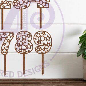 Intra απο ξύλο plywood 3mm-4mm πάχος – Star Number Cake Toppers Δίασταση  20x20 cm INTRAFABR-95885527