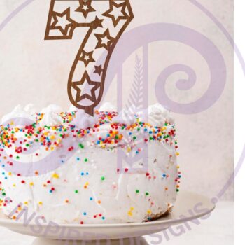 Intra απο ξύλο plywood 3mm-4mm πάχος – Star Number Cake Toppers Δίασταση  20x20 cm INTRAFABR-95885527 - Image 2