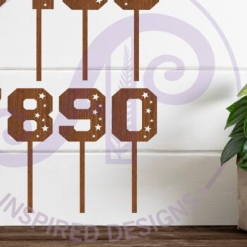 Intra απο ξύλο plywood 3mm-4mm πάχος – Star Number Cupcake Toppers, 10 σχέδια Δίασταση  20x20 cm INTRAFABR-93488958 - Image 3