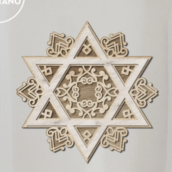 Intra απο ξύλο plywood 3mm-4mm πάχος – Star of David, Πολυστρωματική διακόσμηση τοίχου Δίασταση  40x30 cm INTRAFABR-84232464 - Image 5