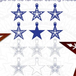 Intra απο ξύλο plywood 3mm-4mm πάχος – Star Ornament, Χριστουγεννιάτικο Στολίδι Δίασταση  20x20 cm INTRAFABR-41584831