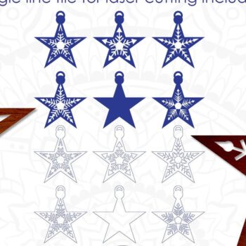 Intra απο ξύλο plywood 3mm-4mm πάχος – Star Ornament, Χριστουγεννιάτικο Στολίδι Δίασταση  20x20 cm INTRAFABR-41584831 - Image 1