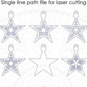 Intra απο ξύλο plywood 3mm-4mm πάχος – Star Ornament, Χριστουγεννιάτικο Στολίδι Δίασταση  20x20 cm INTRAFABR-41584831 - Image 4