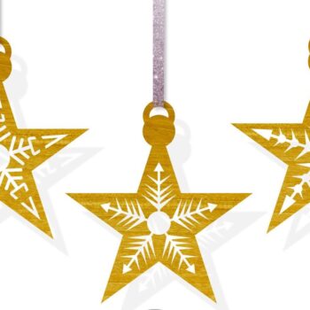 Intra απο ξύλο plywood 3mm-4mm πάχος – Star Ornament, Χριστουγεννιάτικο Στολίδι Δίασταση  20x20 cm INTRAFABR-41584831 - Image 5