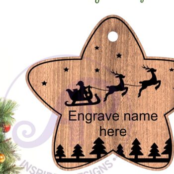 Intra απο ξύλο plywood 3mm-4mm πάχος – Χριστουγεννιάτικο στολίδι Laser σε σχήμα αστεριού Δίασταση  20x20 cm INTRAFABR-82653567 - Image 1