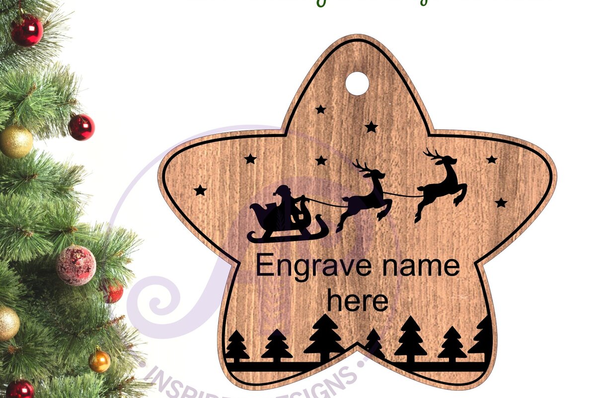 Intra απο ξύλο plywood 3mm-4mm πάχος – Χριστουγεννιάτικο στολίδι Laser σε σχήμα αστεριού Δίασταση  20x20 cm INTRAFABR-82653567