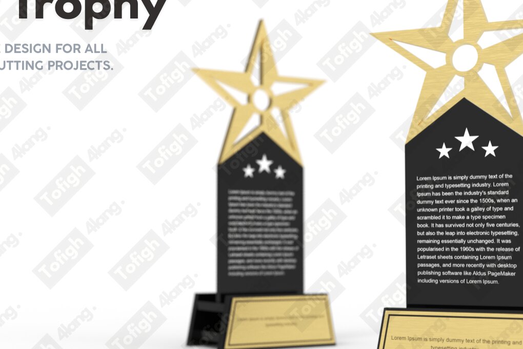 Intra απο ξύλο plywood 3mm-4mm πάχος –  κοπής με λέιζερ Star Trophy | Δίασταση  20x20 cm INTRAFABR-110719936